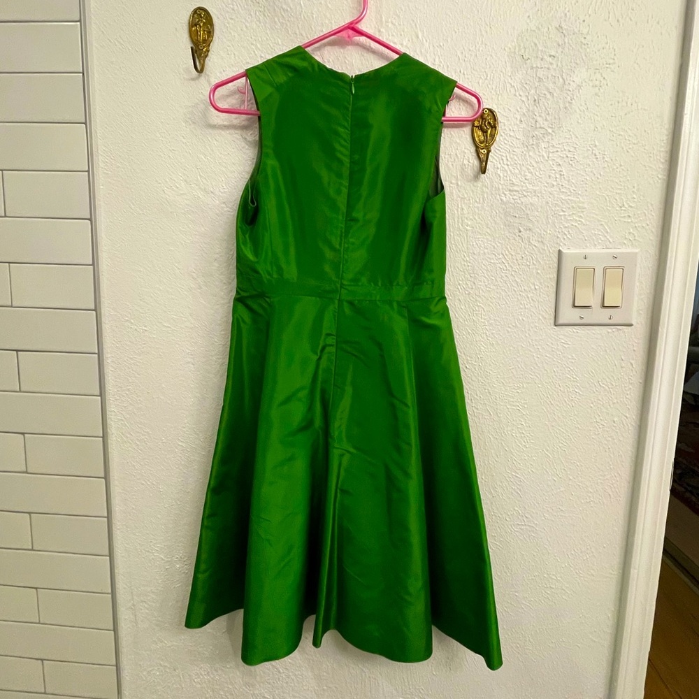 J Crew “Atonement green” color silk cocktail dress